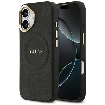 Custodia MagSafe per Apple iPhone 17, Guess, Peony Hot Stamp, Nera