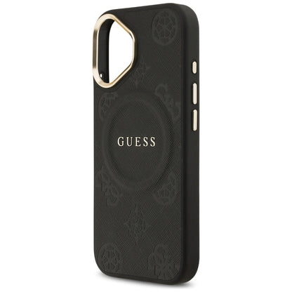 Custodia MagSafe per Apple iPhone 17, Guess, Peony Hot Stamp, Nera