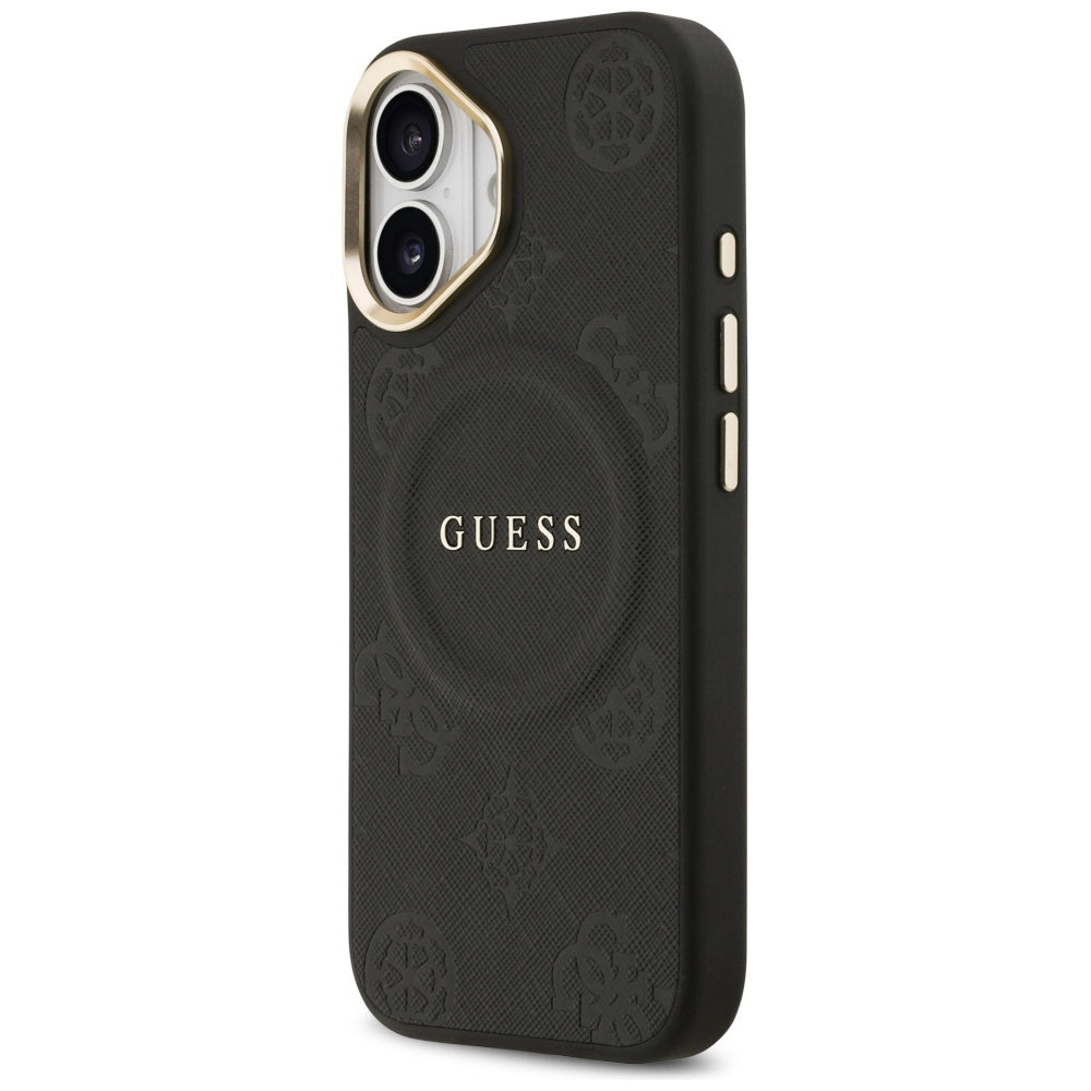 Custodia MagSafe per Apple iPhone 17, Guess, Peony Hot Stamp, Nera