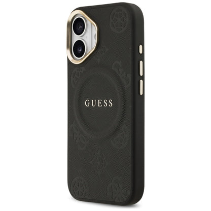 Custodia MagSafe per Apple iPhone 17, Guess, Peony Hot Stamp, Nera