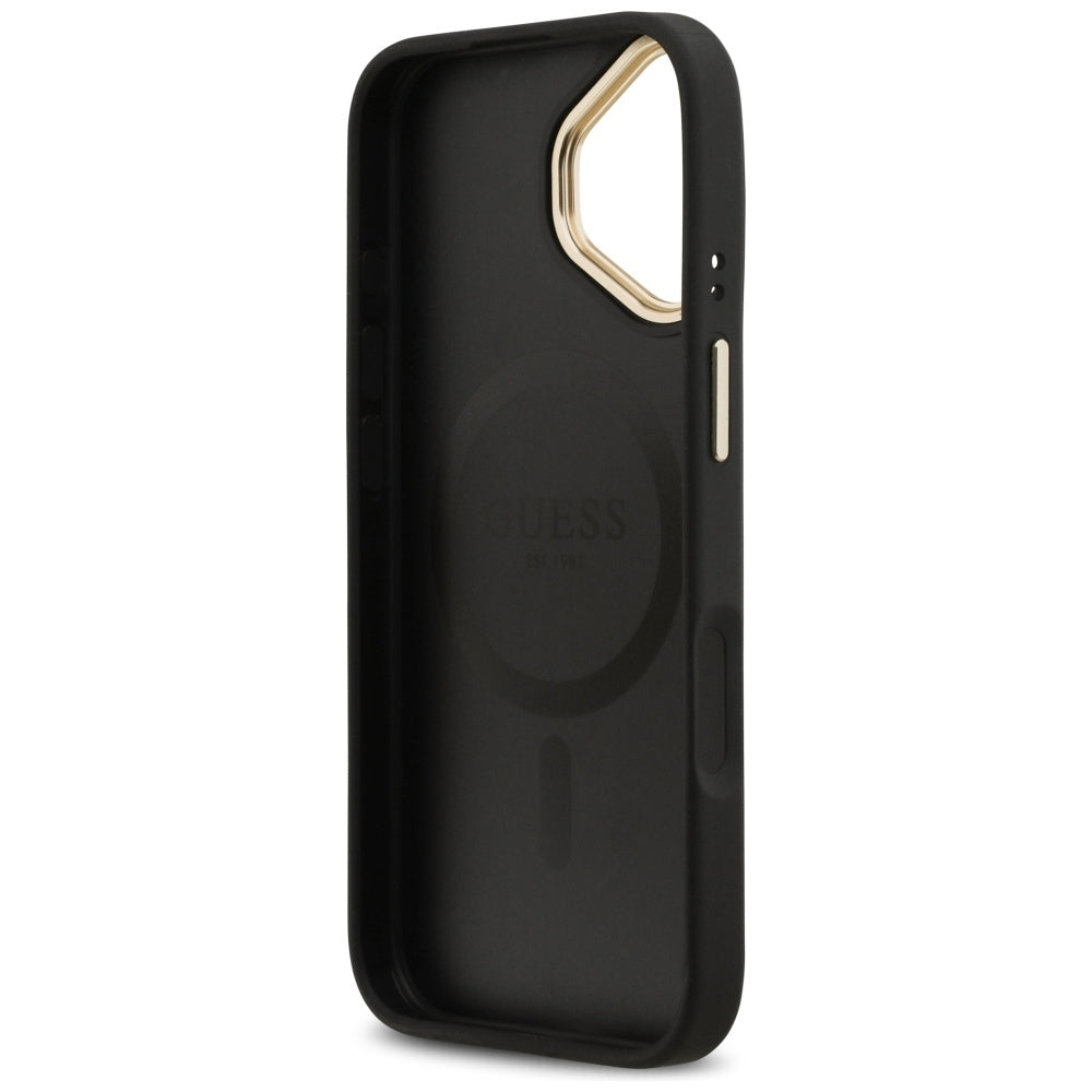 Custodia MagSafe per Apple iPhone 17, Guess, Peony Hot Stamp, Nera