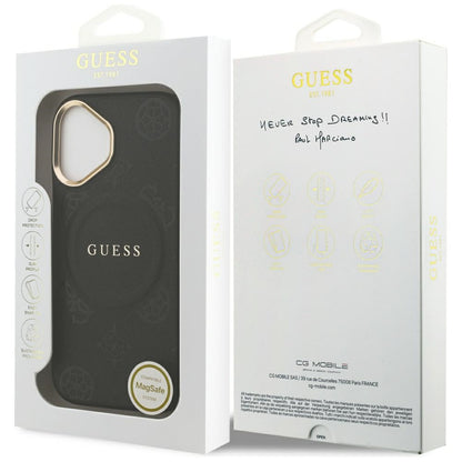 Custodia MagSafe per Apple iPhone 17, Guess, Peony Hot Stamp, Nera
