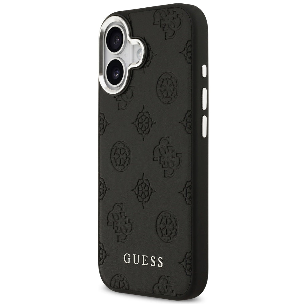 Coque MagSafe pour Apple iPhone 17, Guess, Peony Hot Stamp Script, Noire