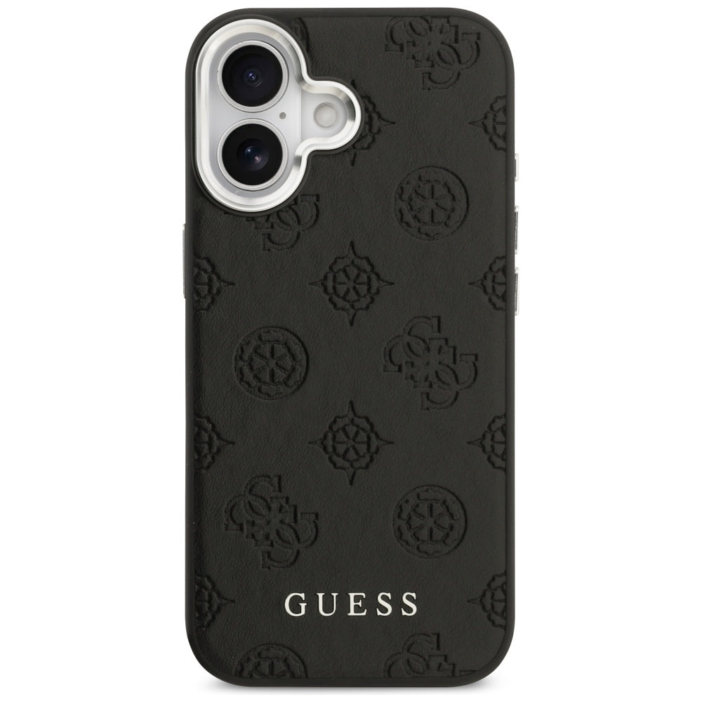 Coque MagSafe pour Apple iPhone 17, Guess, Peony Hot Stamp Script, Noire