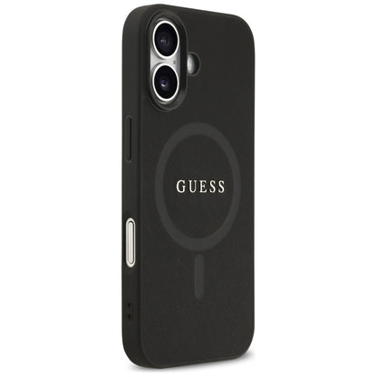 Housse MagSafe pour Apple iPhone 17, Guess, Saffiano Classic Logo, Noire