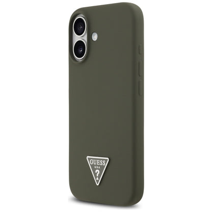 Étui MagSafe pour Apple iPhone 17, Guess, Logo Triangle, Kaki