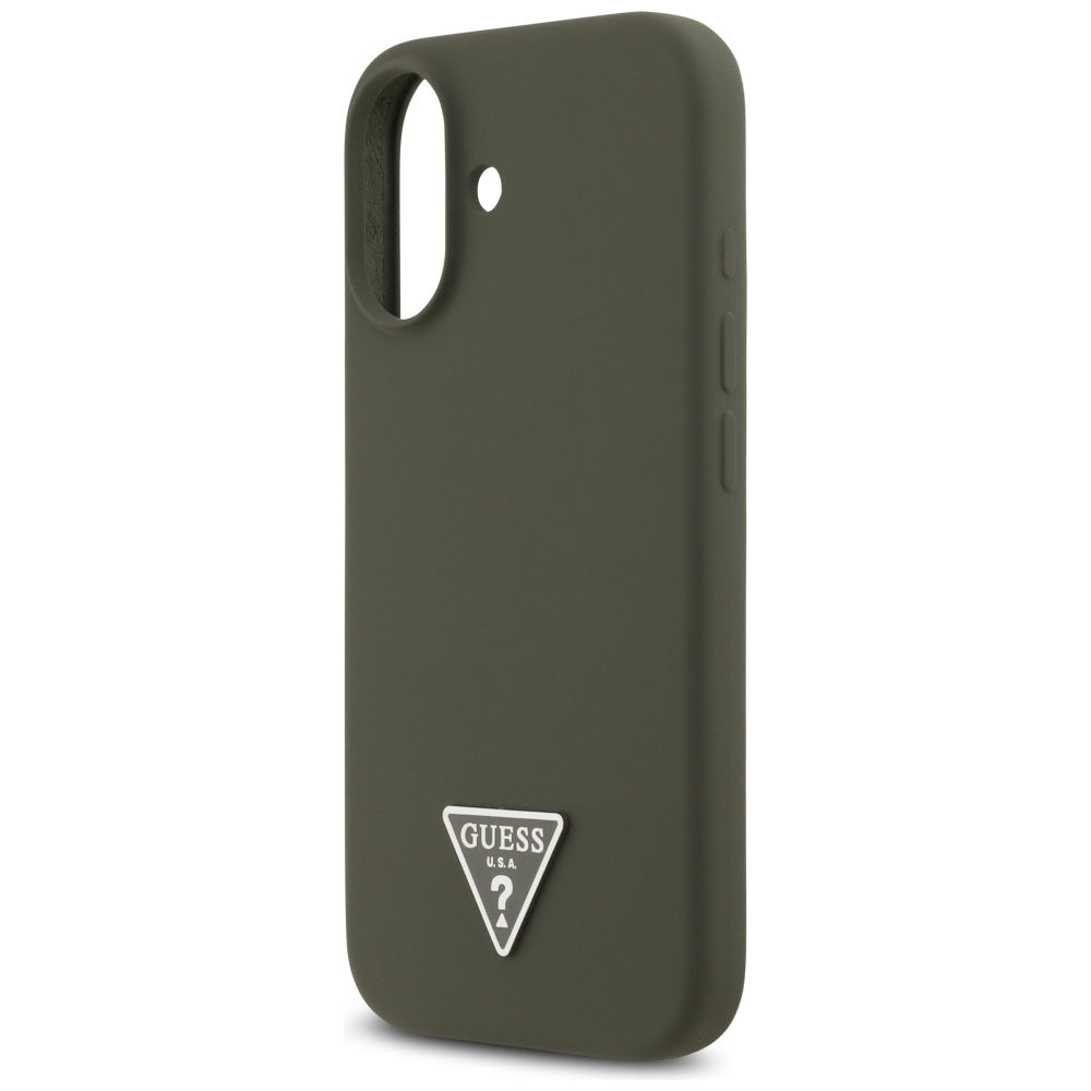 Étui MagSafe pour Apple iPhone 17, Guess, Logo Triangle, Kaki