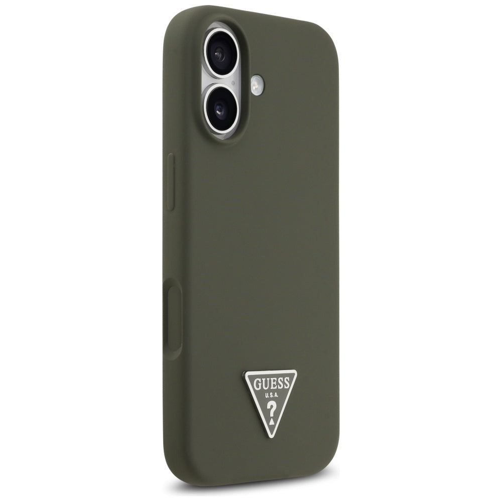 Étui MagSafe pour Apple iPhone 17, Guess, Logo Triangle, Kaki