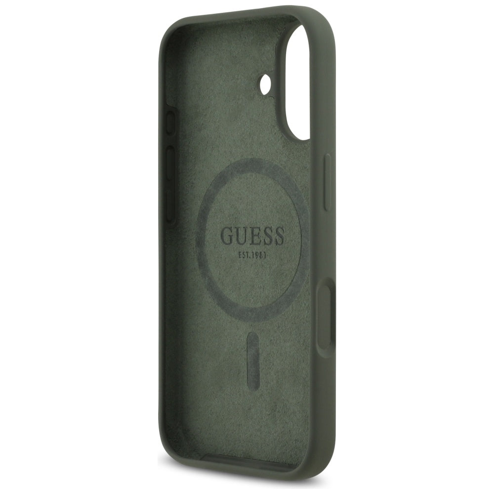 Étui MagSafe pour Apple iPhone 17, Guess, Logo Triangle, Kaki