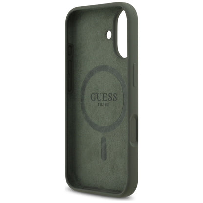 Étui MagSafe pour Apple iPhone 17, Guess, Logo Triangle, Kaki