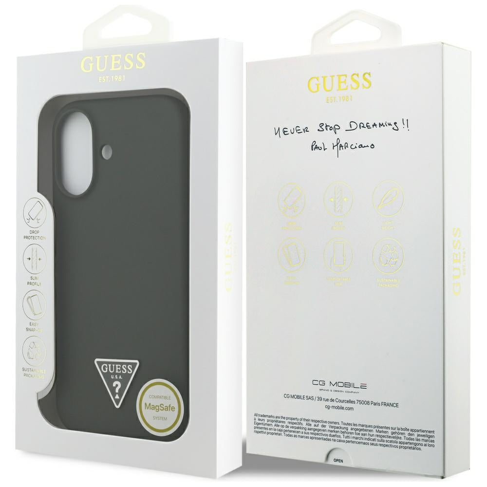 Étui MagSafe pour Apple iPhone 17, Guess, Logo Triangle, Kaki