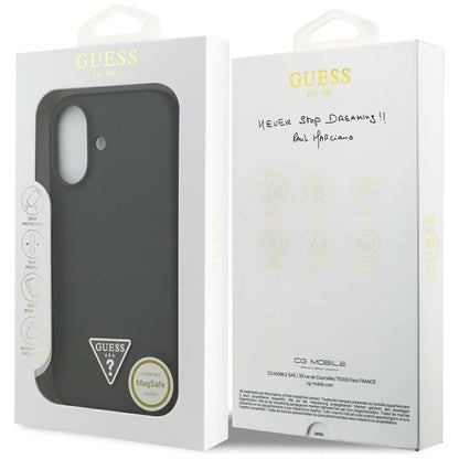 Étui MagSafe pour Apple iPhone 17, Guess, Logo Triangle, Kaki