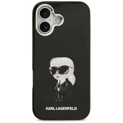 Custodia MagSafe per Apple iPhone 17, Karl Lagerfeld, IML Aquarelle Karl Ikonik, Nera