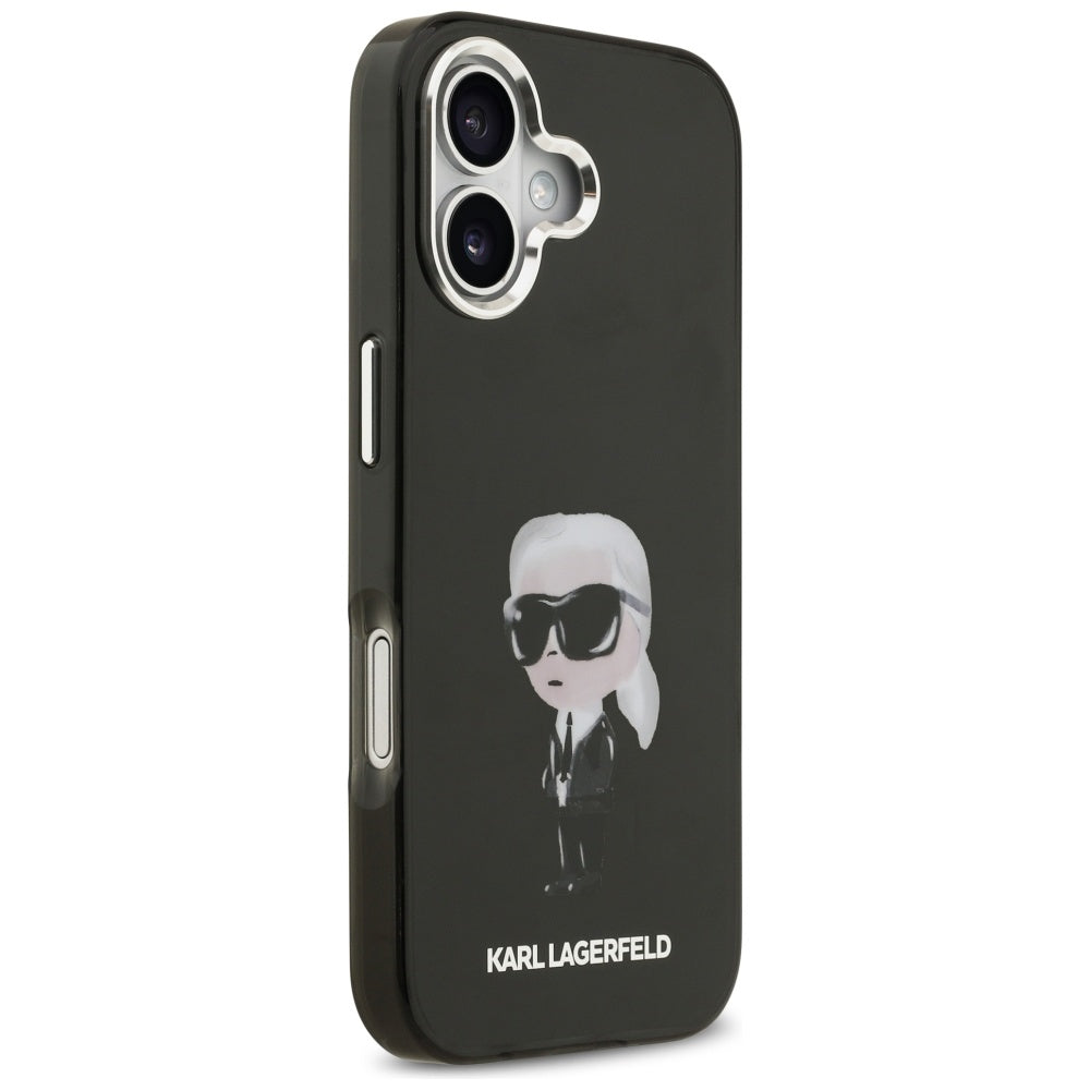 Custodia MagSafe per Apple iPhone 17, Karl Lagerfeld, IML Aquarelle Karl Ikonik, Nera