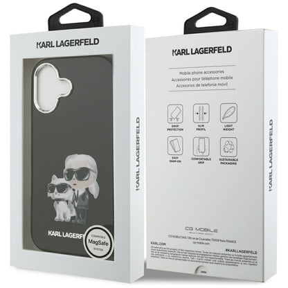 MagSafe Case for Apple iPhone 17, Karl Lagerfeld, IML Aquarelle Karl & Choupette Logo, Black