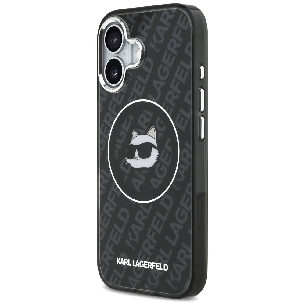 Étui MagSafe pour Apple iPhone 17, Karl Lagerfeld, IML Choupette's Head, Noir