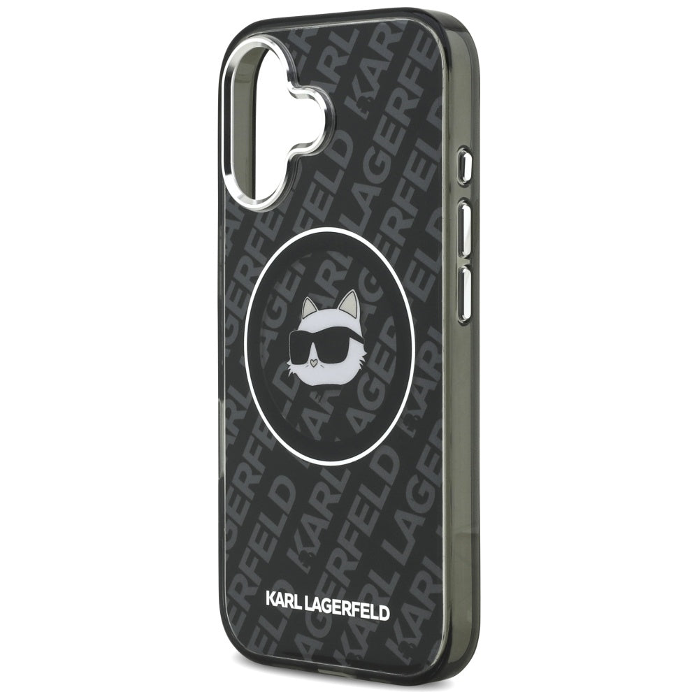 Étui MagSafe pour Apple iPhone 17, Karl Lagerfeld, IML Choupette's Head, Noir