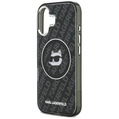 Étui MagSafe pour Apple iPhone 17, Karl Lagerfeld, IML Choupette's Head, Noir