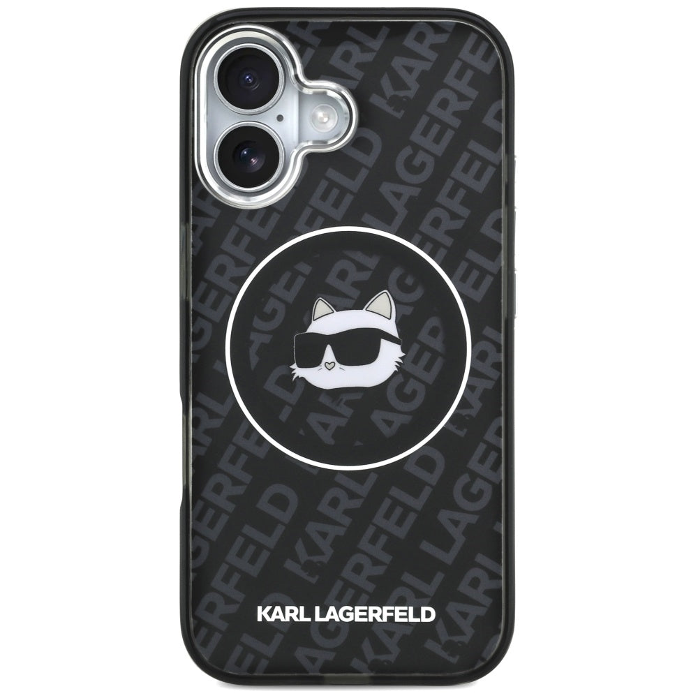Étui MagSafe pour Apple iPhone 17, Karl Lagerfeld, IML Choupette's Head, Noir