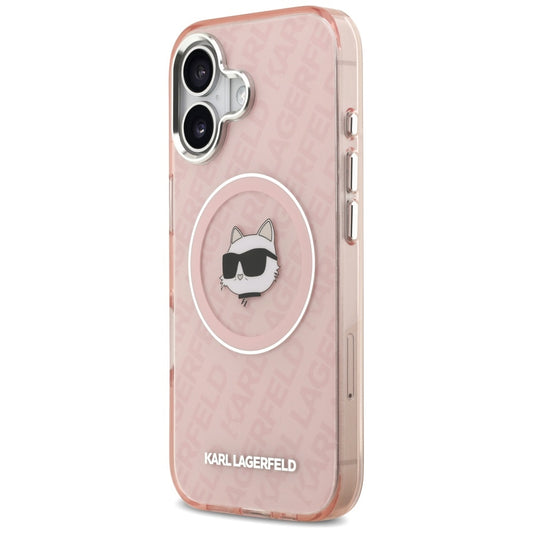 Étui MagSafe pour Apple iPhone 17, Karl Lagerfeld, IML Choupette's Head, Rose