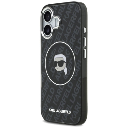 Étui MagSafe pour Apple iPhone 17, Karl Lagerfeld, IML Karl's Head, Noir