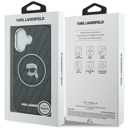 Étui MagSafe pour Apple iPhone 17, Karl Lagerfeld, IML Karl's Head, Noir