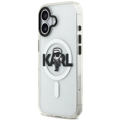 Coque MagSafe pour Apple iPhone 17, Karl Lagerfeld, IML Sketch Logo Karl, Transparente