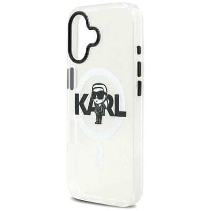 Coque MagSafe pour Apple iPhone 17, Karl Lagerfeld, IML Sketch Logo Karl, Transparente