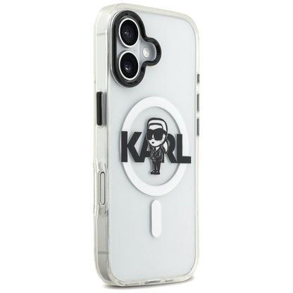 Coque MagSafe pour Apple iPhone 17, Karl Lagerfeld, IML Sketch Logo Karl, Transparente