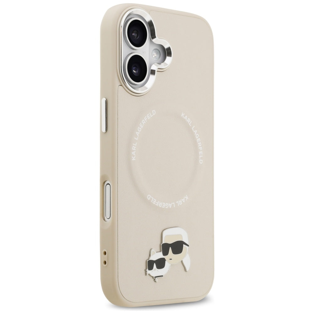 Custodia MagSafe per Apple iPhone 17, Karl Lagerfeld, Karl & Choupette Pins, Beige