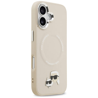 Custodia MagSafe per Apple iPhone 17, Karl Lagerfeld, Karl & Choupette Pins, Beige