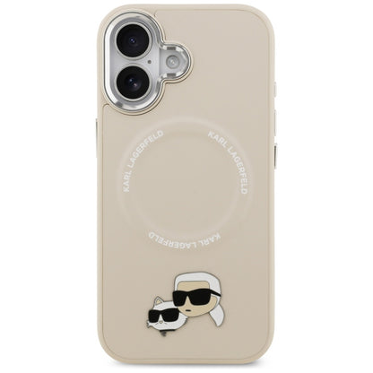 Custodia MagSafe per Apple iPhone 17, Karl Lagerfeld, Karl & Choupette Pins, Beige