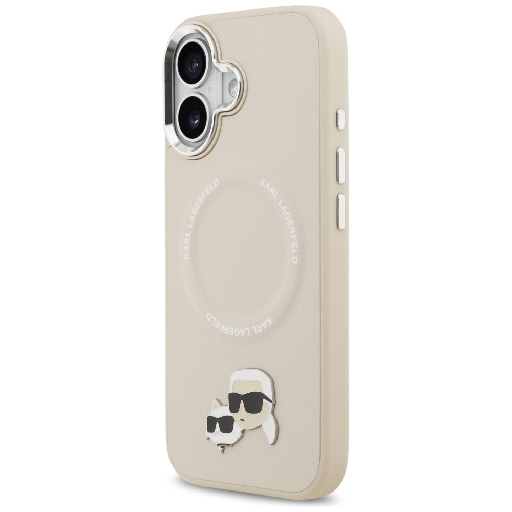 Custodia MagSafe per Apple iPhone 17, Karl Lagerfeld, Karl & Choupette Pins, Beige