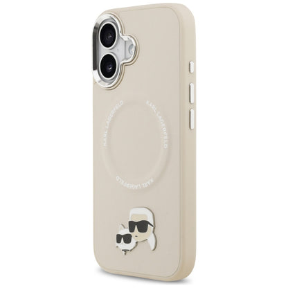 Custodia MagSafe per Apple iPhone 17, Karl Lagerfeld, Karl & Choupette Pins, Beige