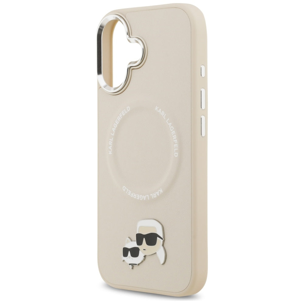 Custodia MagSafe per Apple iPhone 17, Karl Lagerfeld, Karl & Choupette Pins, Beige