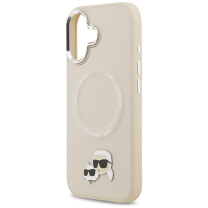 Custodia MagSafe per Apple iPhone 17, Karl Lagerfeld, Karl & Choupette Pins, Beige