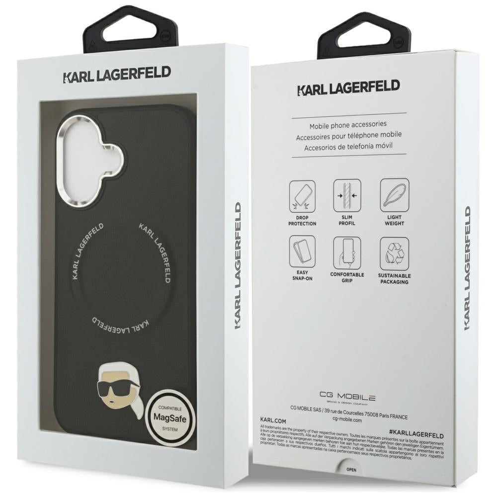 Custodia MagSafe per Apple iPhone 17, Karl Lagerfeld, Karl Pin, Nera