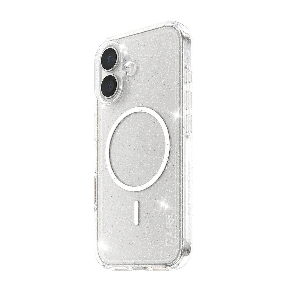 Coque MagSafe pour Apple iPhone 17, PanzerGlass, Care Urban Explorer Star Lit, Transparente Blanche