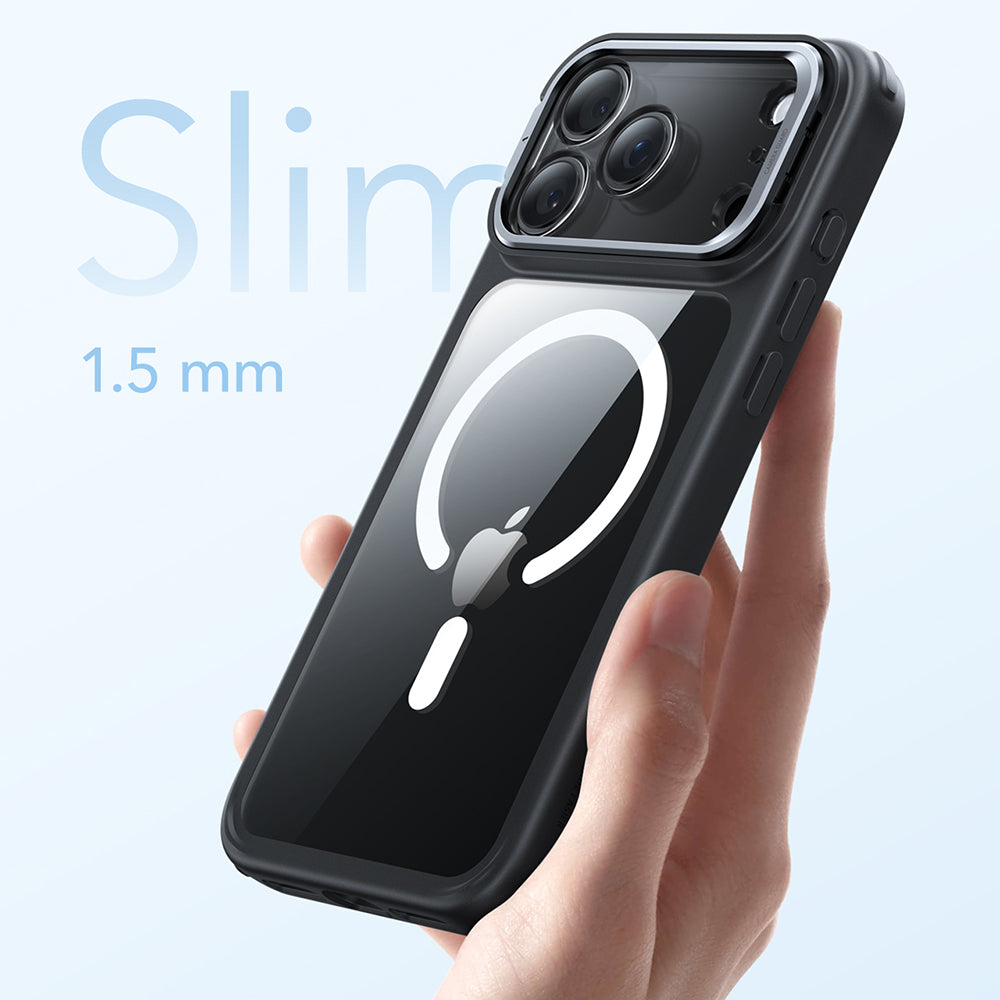 Coque MagSafe pour Apple iPhone 17 Pro, ESR, Classic Hybrid Kickstand, Noire Transparente