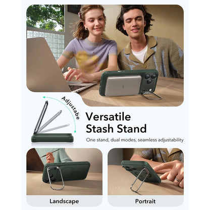 Housse MagSafe pour Apple iPhone 17 Pro, ESR, Classic Hybrid Kickstand, Vert Satiné
