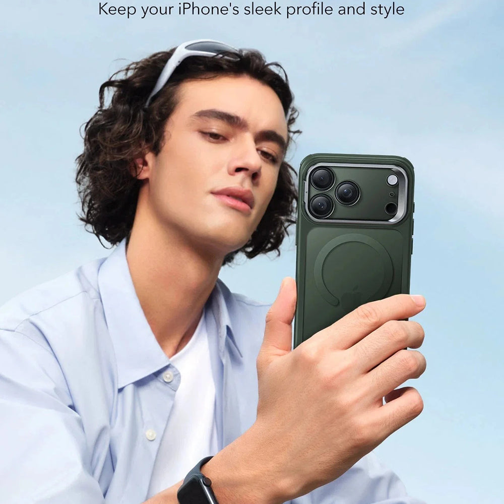 Housse MagSafe pour Apple iPhone 17 Pro, ESR, Classic Hybrid Kickstand, Vert Satiné