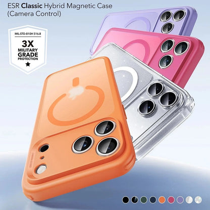 Coque MagSafe pour Apple iPhone 17 Pro, ESR, Classic Hybrid, Orange Satiné