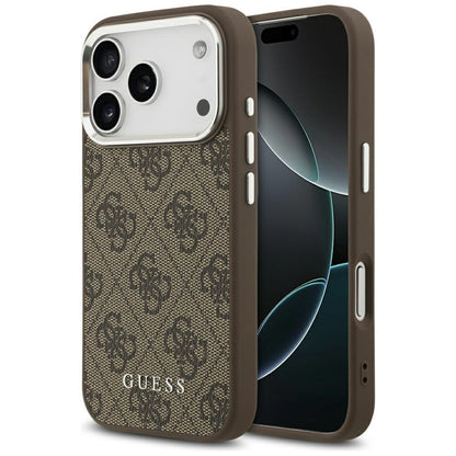 Custodia MagSafe per Apple iPhone 17 Pro, Guess, 4G Classic Logo, Marrone