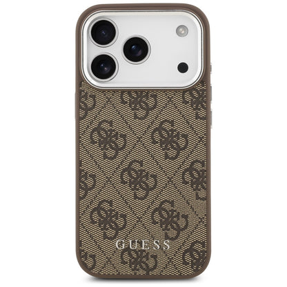 Custodia MagSafe per Apple iPhone 17 Pro, Guess, 4G Classic Logo, Marrone
