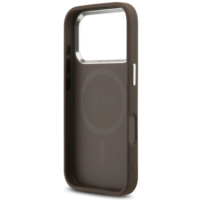 Custodia MagSafe per Apple iPhone 17 Pro, Guess, 4G Classic Logo, Marrone