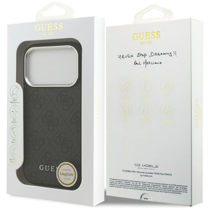 Custodia MagSafe per Apple iPhone 17 Pro, Guess, 4G Classic Logo, Nera