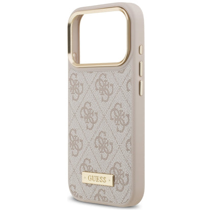 Custodia MagSafe per Apple iPhone 17 Pro, Guess, 4G Logo Plate, Rosa