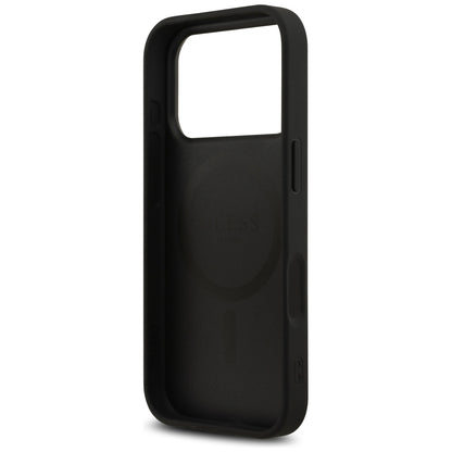 MagSafe Hülle für Apple iPhone 17 Pro, Guess, 4G Printed Stripes, Schwarz