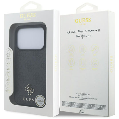 Custodia MagSafe per Apple iPhone 17 Pro, Guess, 4G Small and Classic Logo, Nera