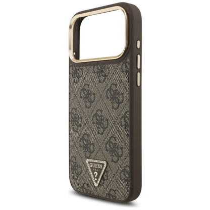 Custodia MagSafe per Apple iPhone 17 Pro, Guess, Logo Triangolo 4G, Marrone Dorato